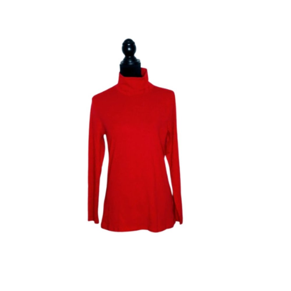 #C18 MyStyle Red Long Sleeve Turtleneck Stretch Tee